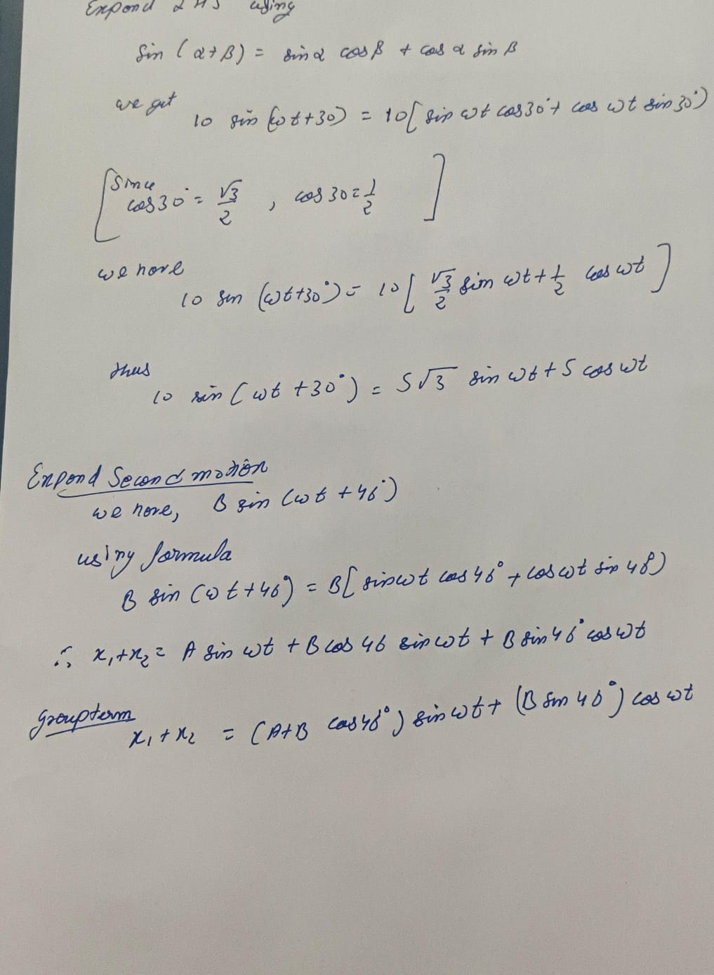 Split Harmonic Motion into Two Harmonic Motions